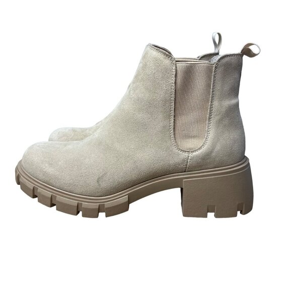 Steve Madden Shoes - Steve Madden Women's Howler Chunky Lug Sole Chelsea Ankle Boots Beige Size 11